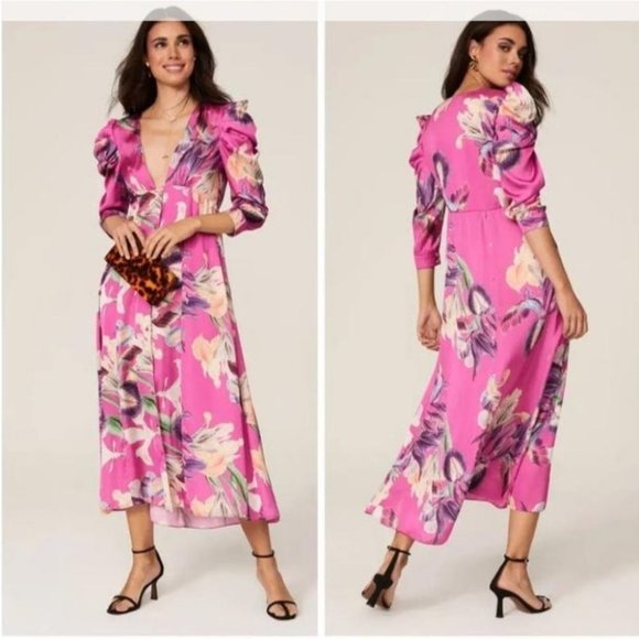 NWT! PatBo Pink Floral Dress Size 4 - Picture 4 of 13